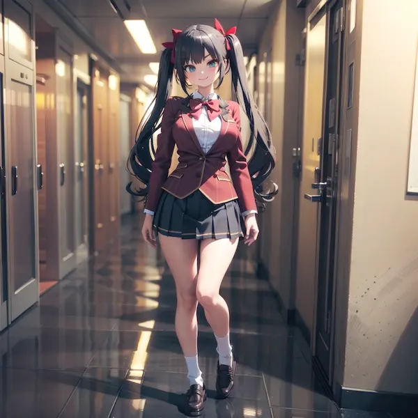 黒髪ツインテール